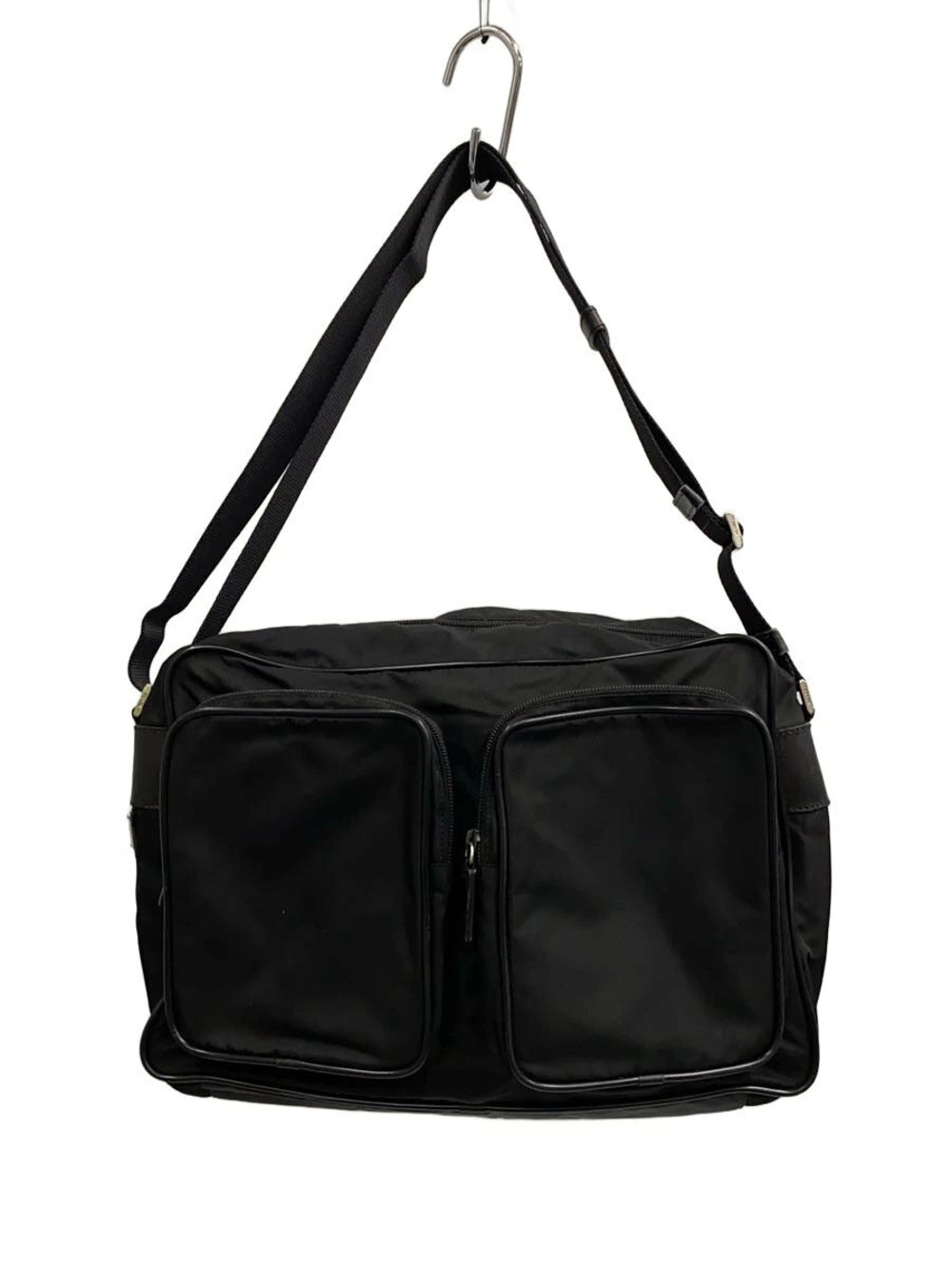 Prada Tessuto Saffiano Leather Shoulder Bag Black